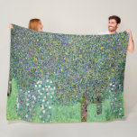 Rosebushes Under The Trees, Gustav Klimt Fleece Blanket<br><div class="desc">Gustav Klimt (July 14, 1862 – February 6, 1918) was an Austrian symbolist painter and one of the most prominent members of the Vienna Secession movement. Klimt is noted for his paintings, murals, sketches, and other objets d'art. In addition to his figurative works, which include allegories and portraits, he painted...</div>