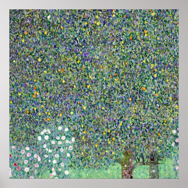 Rosebushes Under The Trees, Gustav Klimt Poster (Front)