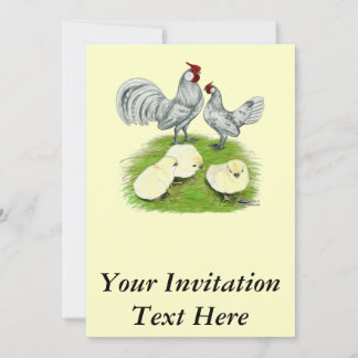 Rosecomb Bantams and Chicks Invitation