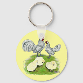 Rosecomb Bantams and Chicks Key Ring