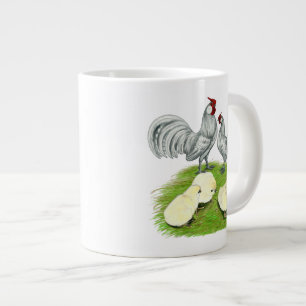 Rosecomb Bantams and Chicks Large Coffee Mug