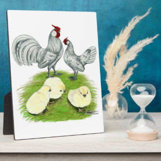 Rosecomb Bantams and Chicks Plaque