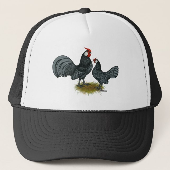 Rosecomb Blue Bantams Trucker Hat (Front)