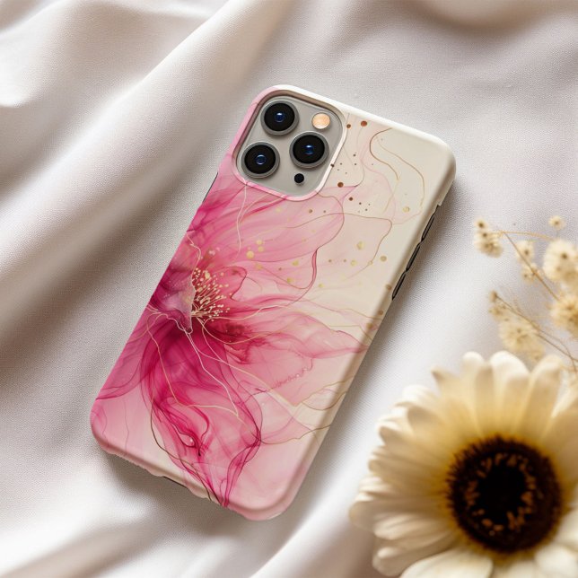 Rosée Élégance Luxury Pink Floral Silk  Case-Mate iPhone Case (Creator Uploaded)