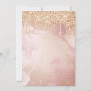 Rosegold Blush Marble with Gold Glitter Droplets