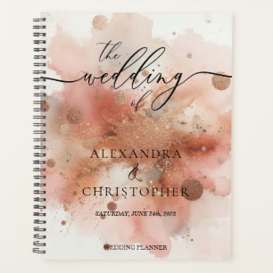 RoseGold Earthtone Watercolor Wedding Signatures Planner