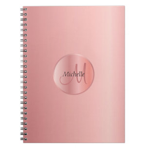 Rosegold Elegant Template Monogrammed Notebook