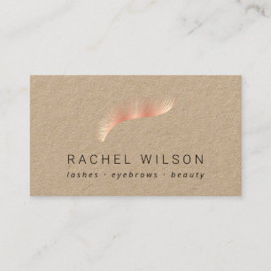 Rosegold eyelash Rustic kraft makeup artist lash Business Card