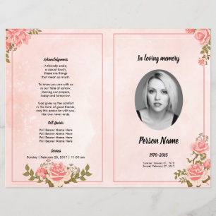 ROSEGOLD FLORAL   Funeral Program Template