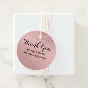 RoseGold Glitter Glam Foil Look Wedding BUDGET Favour Tags