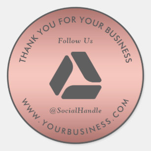 Rosegold & Grey   Thank You Business LOGO Sticker