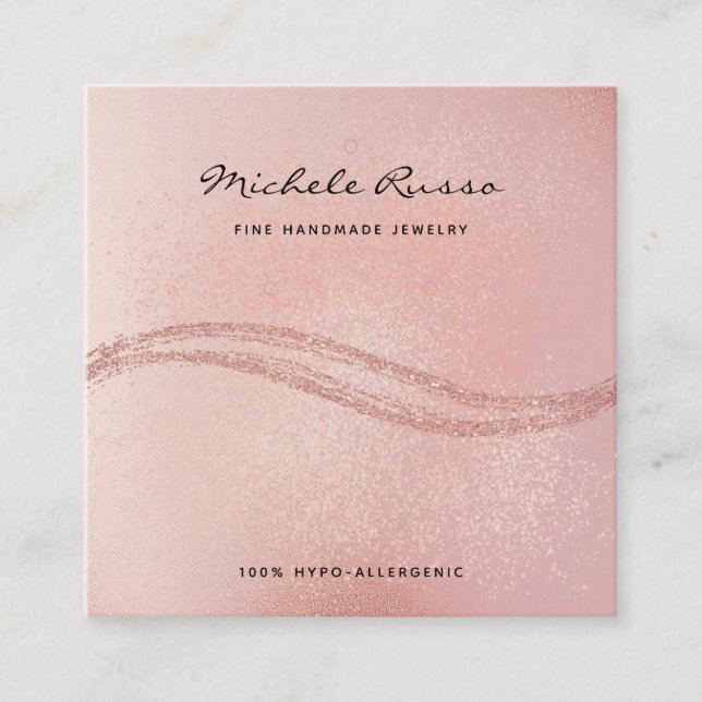 Rosegold Handmade QR Code Jewellery Display Cards (Front)