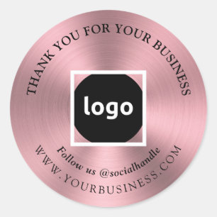 Rosegold   Thank You   Business LOGO Stickers
