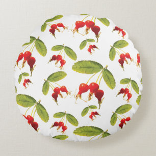 Rosehips Pattern 3 Angles Round Cushion