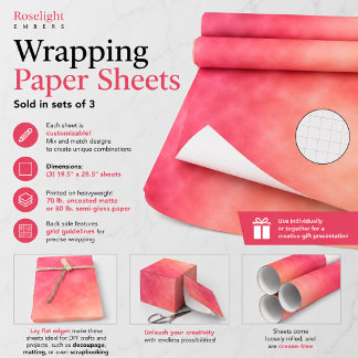 Roselight Embers Wrapping Paper Sheet
