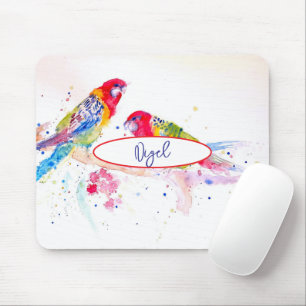 Rosella Parrot Colourful Bird birds Whimsical Mouse Pad