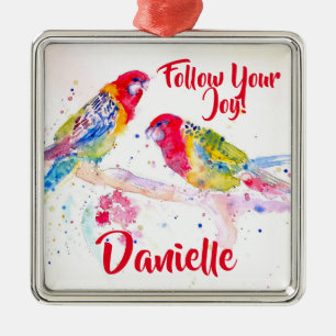 Rosella Parrot Watercolor Painting Name Decoration