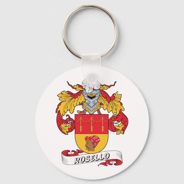 Rosello Family Crest Key Ring (Front)