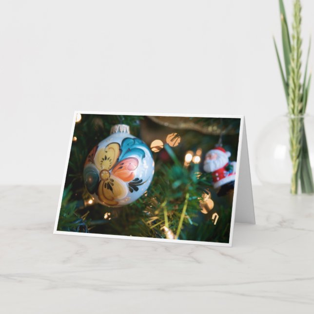 Rosemaling Christmas Card (Peace and Joy) (Front)