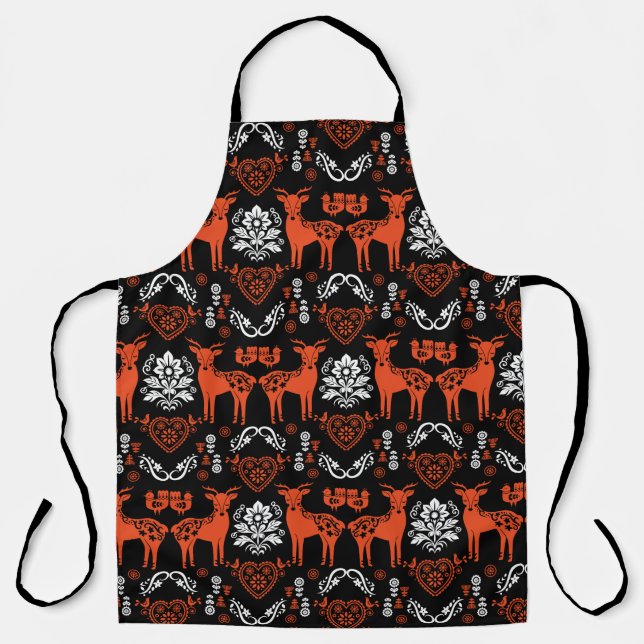 Rosemaling Norwegian Folk Art Apron (Front)