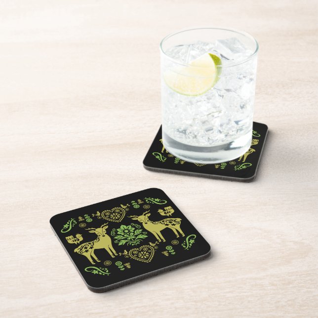 Rosemaling Norwegian Folk Art Coaster (Right Side)