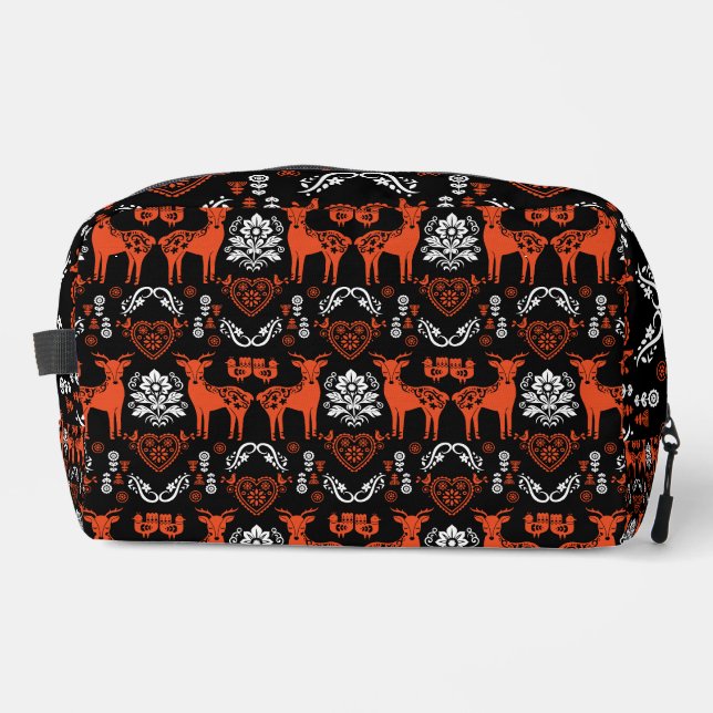 Rosemaling Norwegian Folk Art Dopp Kit (Front)