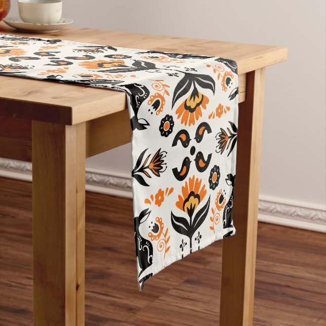 Rosemaling Norwegian Folk Art Medium Table Runner (In Situ)