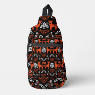 Rosemaling Norwegian Folk Art Sling Bag