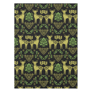 Rosemaling Norwegian Folk Art Tablecloth