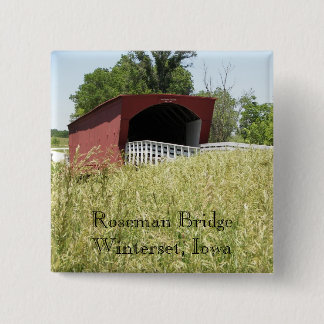 Roseman Bridge Winterset, Iowa 15 Cm Square Badge