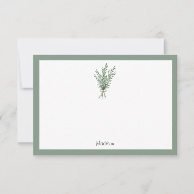 Rosemary Bouquet with Jute Bow Card (Front)