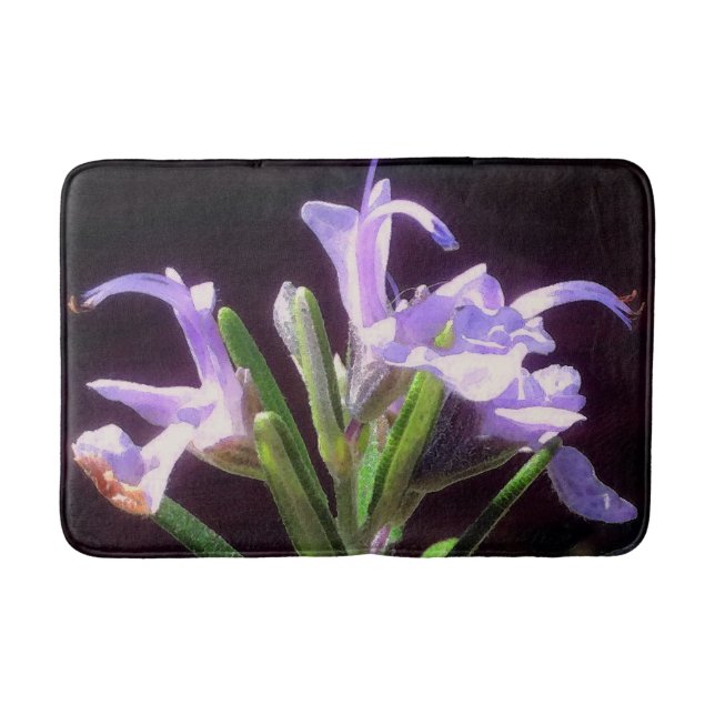 Rosemary Flowers Bath Mat (Front)