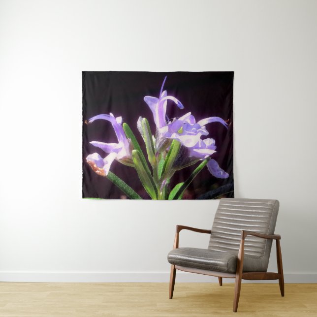 Rosemary Flowers Tapestry (In Situ (Horizontal))