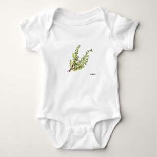 Rosemary herb watercolor Boho Green Plants Baby Bodysuit