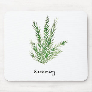 Rosemary herbs vintage kitchen garden watercolor mouse pad