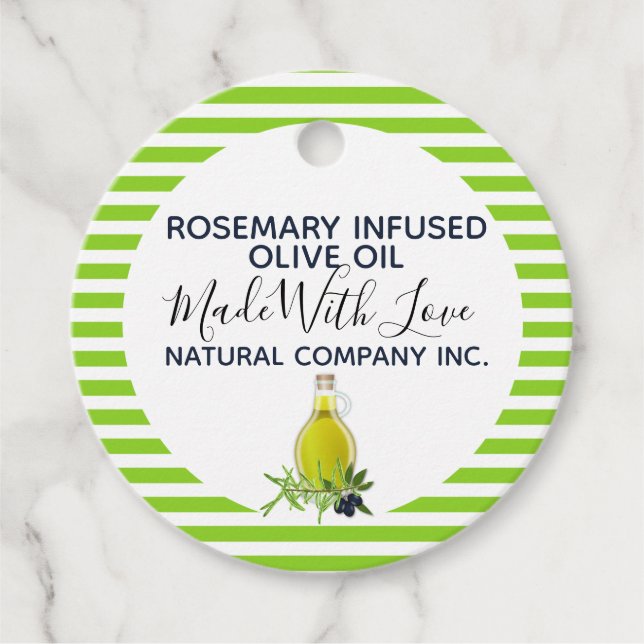 Rosemary Olive oil homemade products label (Front)