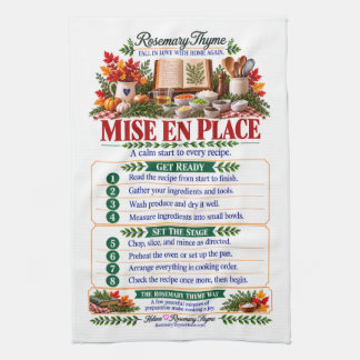 Rosemary Thyme Mise en Place Autumn Kitchen Towel