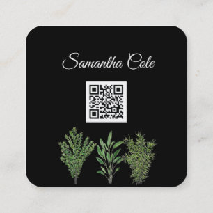 Rosemary Thyme Sage Herbs Culinary Chef Pots Square Business Card