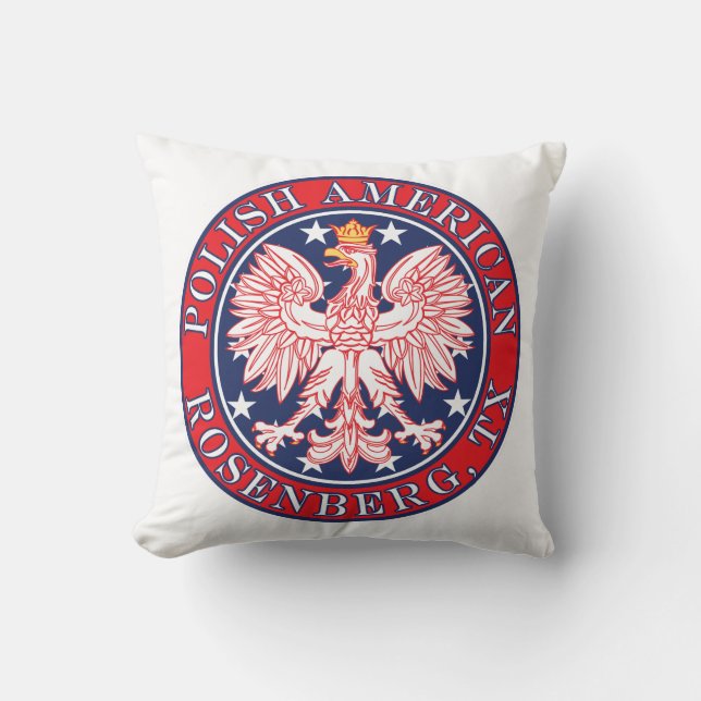 Rosenberg Texas Polish American Eagle Cushion (Front)