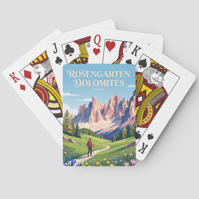 Rosengarten Dolomites Italy Playing Cards (Back)