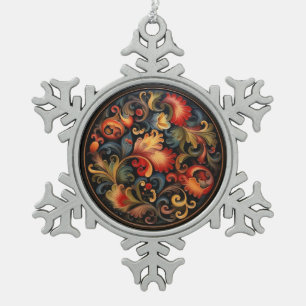 Rosepaint Modern 2 of 6 Snowflake Pewter Christmas Ornament