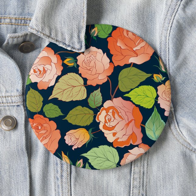 Roses 15 6 cm round badge (In Situ)