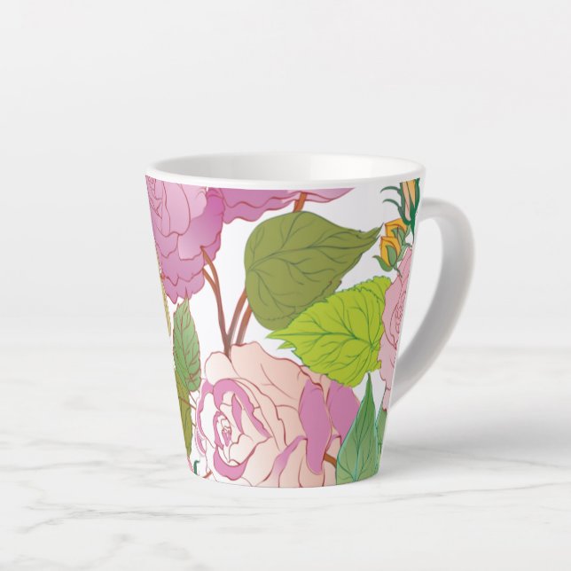 Roses 17 latte mug (Right Angle)