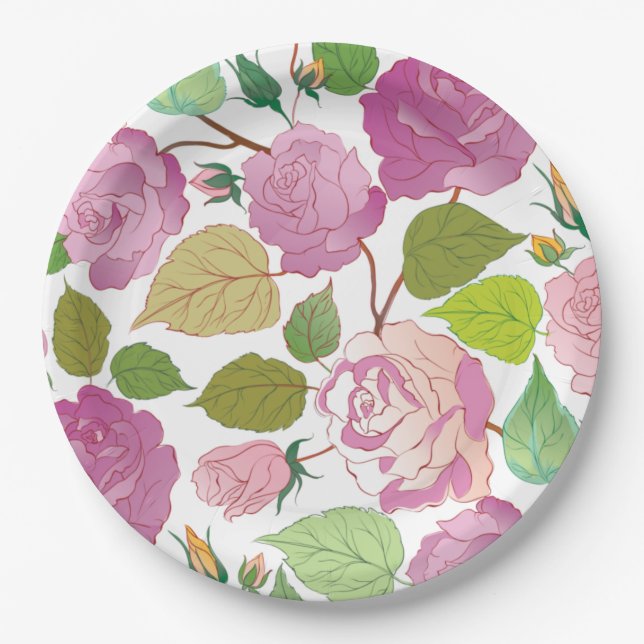 Roses 17 paper plate (Front)