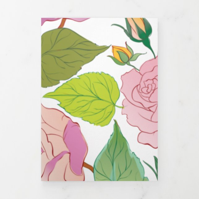 Roses 17 Tri-Fold holiday card (Cover)