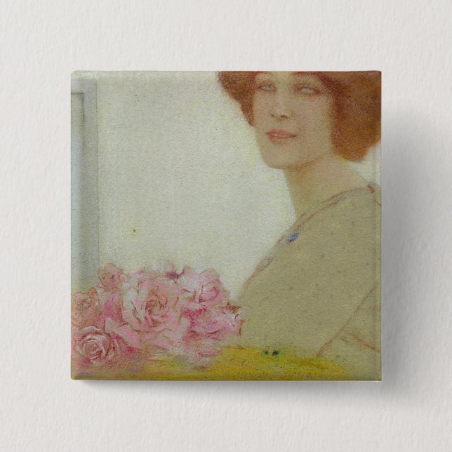 Roses, 1912 15 cm square badge (Front)