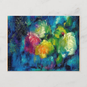 Roses, 1929 fine art painting postcard