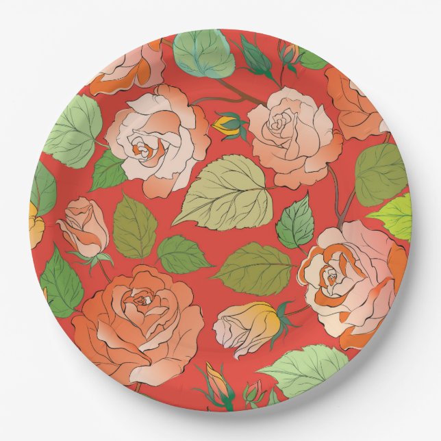 Roses 26 paper plate (Front)