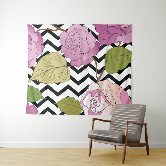 Roses 27 tapestry (In Situ (Horizontal))