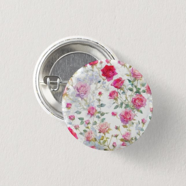 Roses 3 Cm Round Badge (Front & Back)
